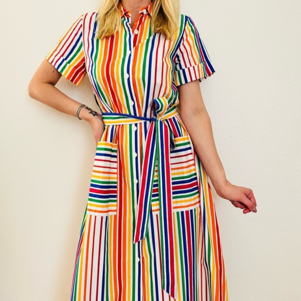 Christopher John Rogers X TARGET Striped Short Sleeve Shirtdress - Size 4